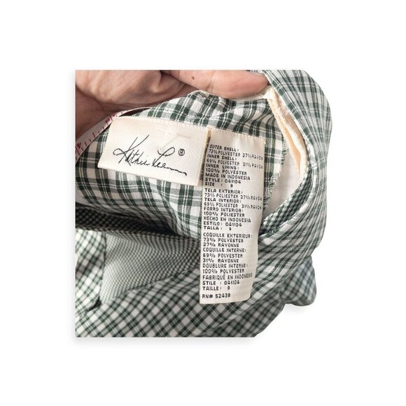 Vintage Green Plaid Short Sleeve Button-Down Midi Dress By Kathie Lee SZ 8 - Picture 4 of 8